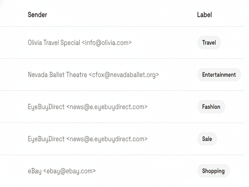 Email That Sorts Itself UI preview